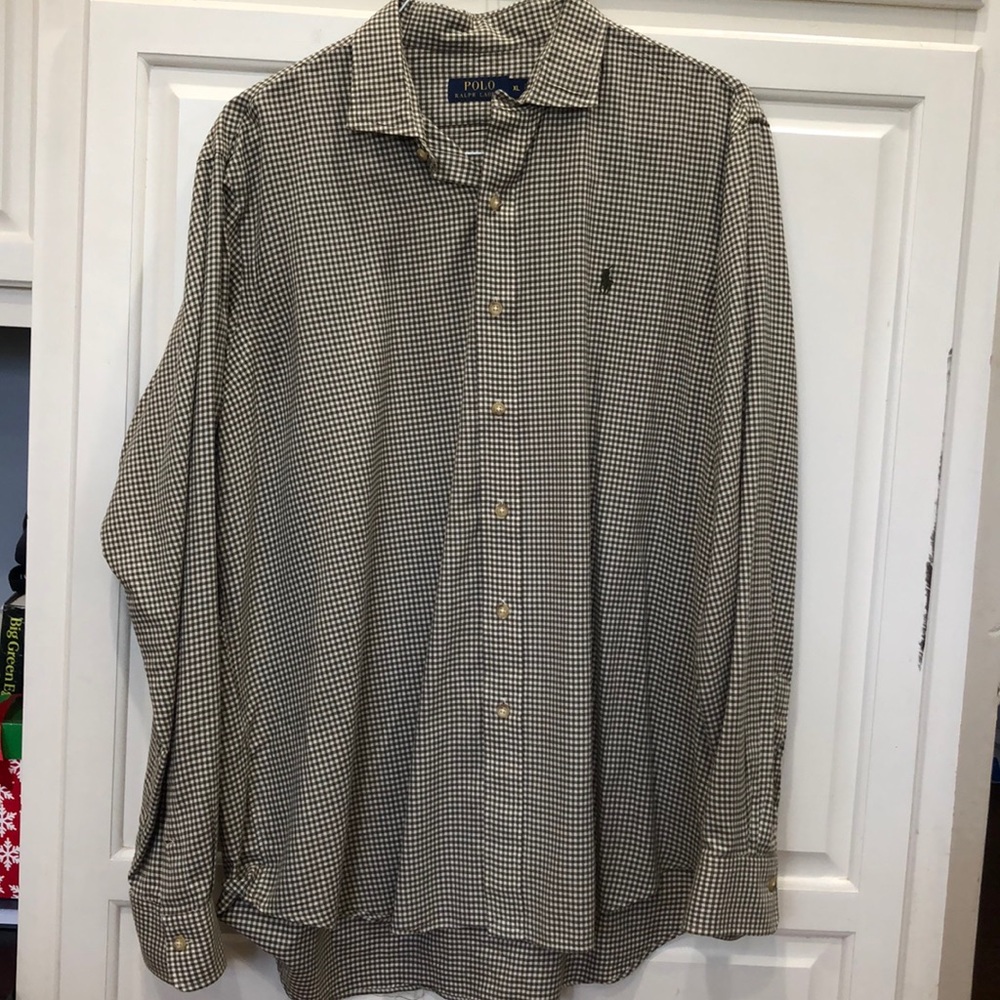 Green plaid Long sleeve button down.